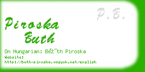 piroska buth business card